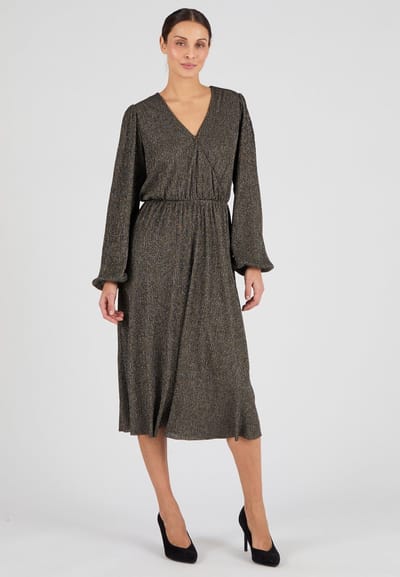 Damart - Lamé wikkeljurk - Dames - Goudkleur - 52