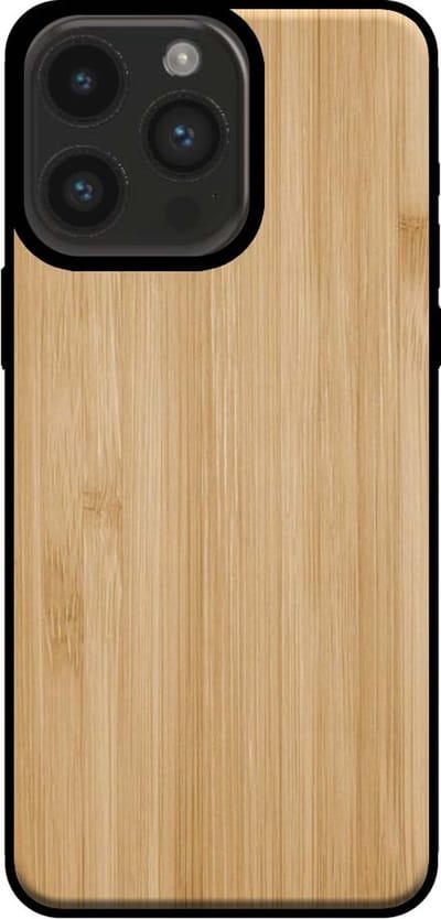 Smartphonica Telefoonhoesje voor iPhone 14 Pro Max met houten look - backcover bamboo kunsthout hoesje - Bruin geschikt voor iPhone 14 Pro Max