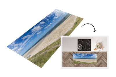 Keukenloper - Loper keuken - Zand - Water - Waddeneilanden - 120x50 cm - Keukenloper vinyl
