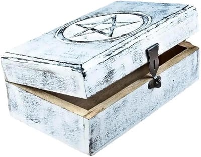Houten Opbergdoos - Sieraden Organisator - Sieraden Opbergen - Antiek Ster Ontwerp - 20x12x8 cm - Houtkleur