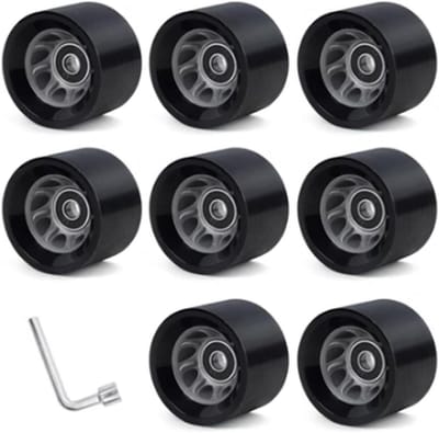 Skeelerwielen - Rolschaatswielen Vervangend - Soepel Skaten - Duurzaam PU Materiaal - 8 stuks 58mm - Grijs