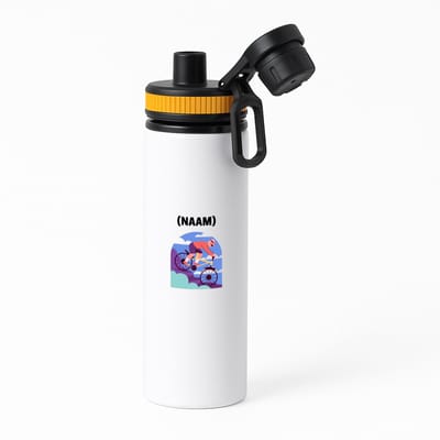 Hacebo® - Mountainbike met eigen naam waterfles met draaidop oranje - Sport - Mountainbiker - Sport - water fles - 850ML