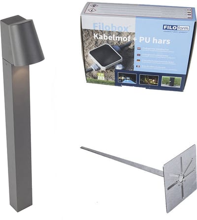 QAZQA uma - Moderne LED Staande Buitenlamp | Staande Lamp voor buiten - 1 lichts - H 620 mm - Aluminium - Buitenverlichting