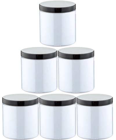 Scrubzout Kokos 300 gram - Pot met zwarte deksel - set van 6 stuks - Hydraterende Lichaamsscrub