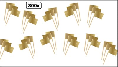 300x Cocktailprikker metallic goud - Festival thema feest goud party food hapjes huwelijk