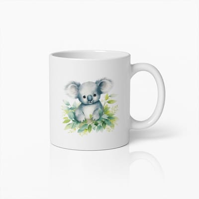 Schattige Koala Mok 330ml – Lief Aquarel Dier Ontwerp Koffiebeker – Perfect Cadeau voor Natuur-, Wildlife- & Dierenliefhebbers