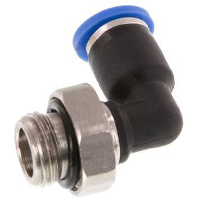 4mm x G1/8'' 90 graden L-verbinding Messing/PA 66 Insteekfitting Buitendraad Draaibaar NBR [2 Stuks]