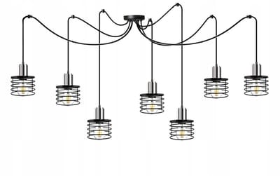 Moderne Hanglamp BALI 60-17P LED Zwart - 7 lichtpunten