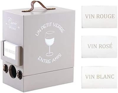 Houten Kubuskist 3 Liter Opslag met Handvat en Etiketten