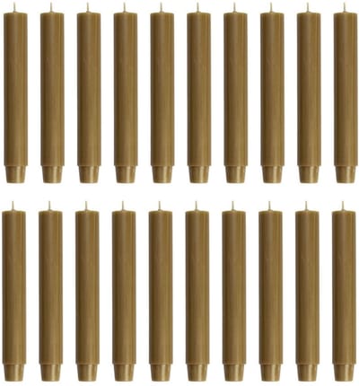 Rustik Lys chique mooie dinerkaarsen pak van 20 stuks 2.6 x 18 cm in de kleur Muskaat