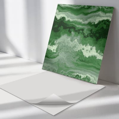Wallfluent Vinyl Tegels - Natuurlijke Patroongolven Zelfklevende PVC Tegels - 30 cm x 30 cm - Groente Vinyl Tegels - Set van 9 - Vierkant PVC Tegels - Texturen Plaktegels - Vinyl Vloer Tegels - Plaktegels Keuken en Badkamer