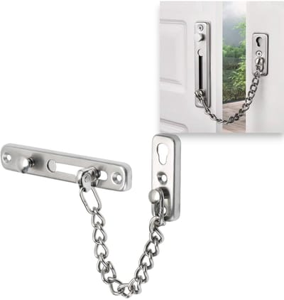 RVS antidiefstalketting - Verdikte nachtschoot - RVS deurketting - Deurslot met 4 schroeven - Zilver - Veiligheidsdeurkettingslot - Voor binnendeuren en extra voordeuren