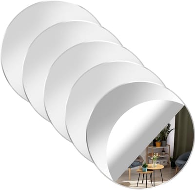 Zelfklevende ronde spiegels 10 cm - 5 stuks decoratieve spiegels voor badkamer, woonkamer en slaapkamer