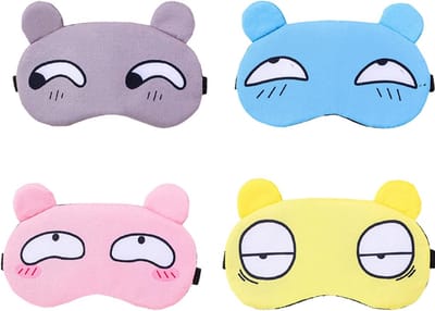 Set van 4 schattige cartoon slaapmaskers met zachte en pluizige hoezen, ideaal voor reizen, kinderen en volwassenen, perfect voor dagdromen en ontspanning