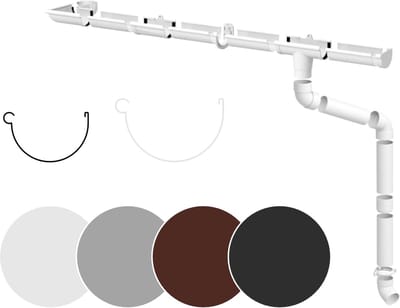 Complete Regengoten Set voor Dakoppervlakken tot 100 m² - Duurzame PVC-U Dakgoten in Diverse Kleuren