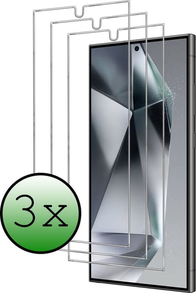 Screenprotector - 3 Stuks Geschikt voor Samsung Galaxy S24 Ultra - Extra Sterk - Beschermglas - Gehard Glas - Tempered Glass - Screen Protector