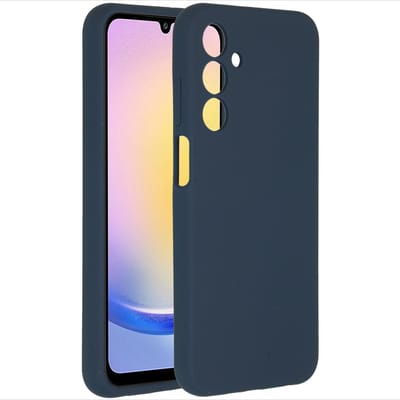 Accezz Hoesje - Geschikt voor Samsung Galaxy A25 (5G) - Liquid Silicone Backcover - Donkerblauw