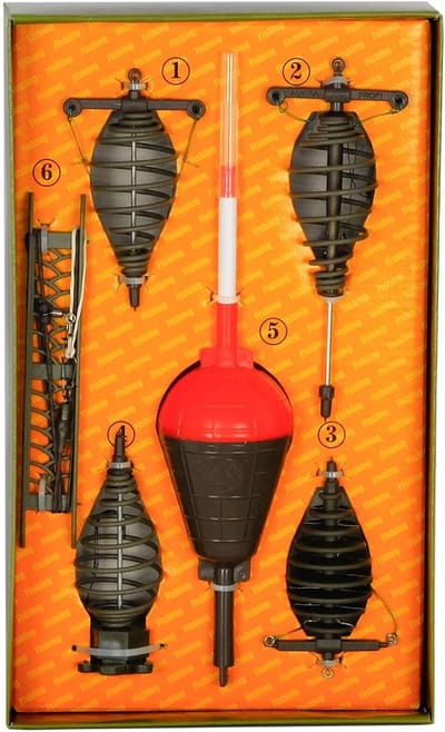 Dobbermontageset met mand - Kant-en-klare montage - Karper vissen - Handgemaakt en direct klaar - 24cm lengte 5cm diameter - Groen