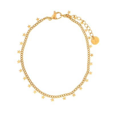 Armband kleine sterretjes - Kinderen - Goud - Stainless steel (verkleurt niet) - Verlengkettinkje