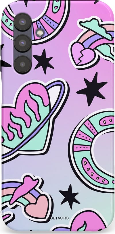 Casetastic Hoesje Geschikt voor Samsung A25 - Stijlvolle Beschermende Duo-layer Case - Paarse Droomwereld