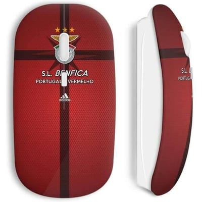 Souris sans Fil - SL Benfica - Portugal Football - Rouge - Compatible Mac et PC - USB Wifi