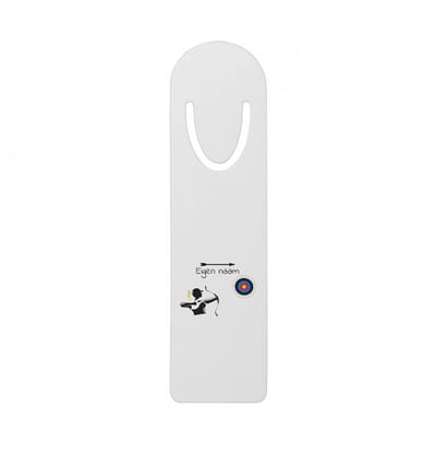 Hacebo® - Boogschieten met eigen naam - metalen boekenlegger - Sport - Boogschieters - Cadeau - Verjaardag - Geschenk - Gepersonaliseerde Jongens en meisjes Bladwijzer boekenleggers - 12.7 cm x 3.2cm