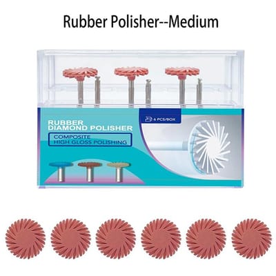 1/6Pcs Poli-caoutchouc Dentaire Roue 14Mm Disque de Polissage Résine Composite 3 Couleurs Brosse Flex Spiralée