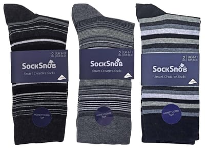 Set van 6 herensokken met gestreept katoen, rijk aan casual kleding - Buenos Aires