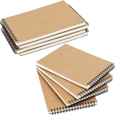 8 Pack A5 Schetsboek Pad met 30 Vel/60 Pagina's, Spiraalgebonden Schetsboek met 160gsm Tekenpapier voor Landschapskunstenaars en Schilderen
