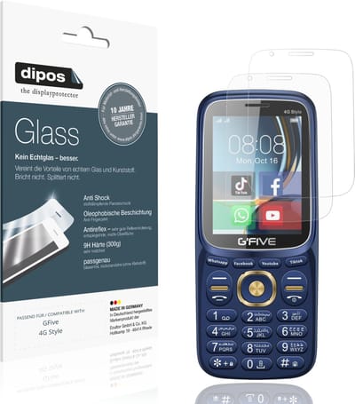 dipos – 2x Matte Pantserfolie geschikt voor GFive 4G Style | 9H Screenprotector