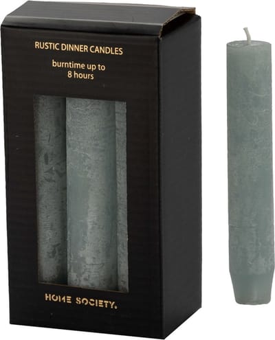 Home Society Dinerkaarsen Licht Blauw 6 stuks 2.5 x 14 cm