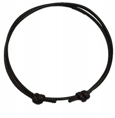 Armband lederlook dubbel koord zwart-1.5 mm 18-32 cm - Charme Bijoux