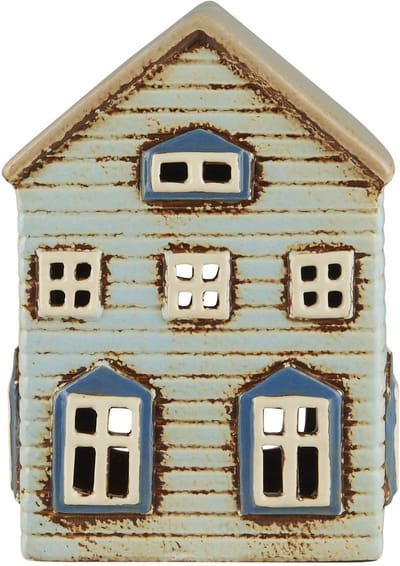 IB Laursen - Keramieken Huisje - waxinelichthouder - lichtblauw - Thorshavn serie