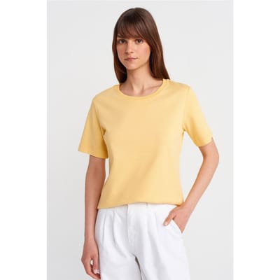 Dames Katoenen T-shirt met Ronde Hals