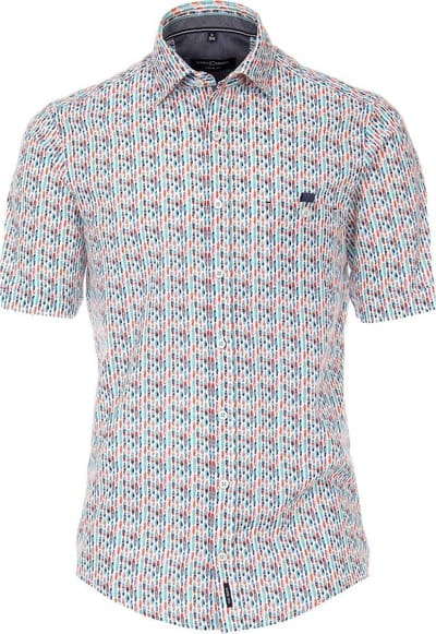 Casa Moda Overhemd Korte Mouw Surfplank Motief Blauw - L