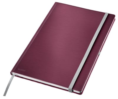 Leitz Style Notitieboek A4 Gelijnd - met Hardcover - 100 Grams Papier - Granaat Rood