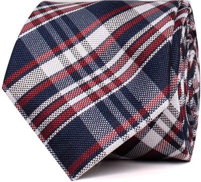 TRESANTI | EVELINIO | Zijden stropdas klassieke ruit | Bordeaux rood