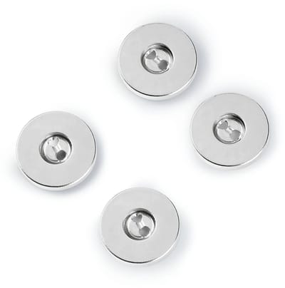 Magneetknopen aannaaibaar 19 mm zilverkleurig