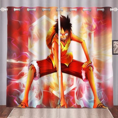 Monkey D Luffy Home Cartoon Gordijn One Piece Schattige Print Lichtfilterende Gordijnen Woonkamer Slaapkamer Hitte- en Zonbescherming 280x180cm