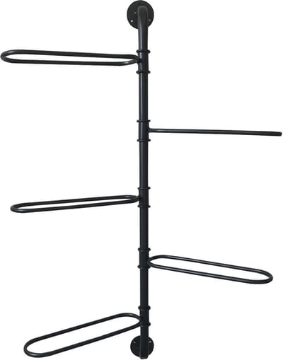 Clayre & Eef Handdoekenrek 37x9x84 cm Zwart Metaal