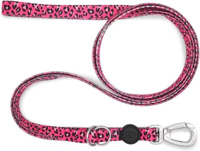 Morso - Hondenriem Verstelbaar - Gerecycled - Bubble Leo - Roze - 75-230X1.5 cm