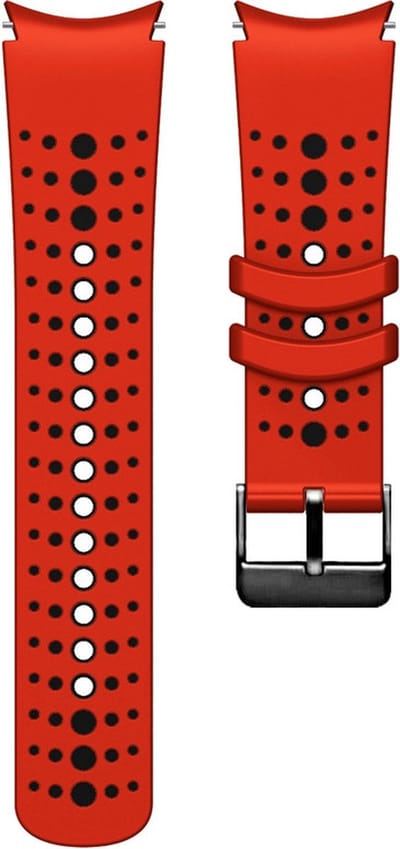 Siliconen bandje - geschikt voor Samsung Galaxy Watch 7 / Watch FE / Watch 6 / Watch 6 Classic / Watch 5 / Watch 5 Pro / Watch 4 / Watch 4 Classic - rood-zwart