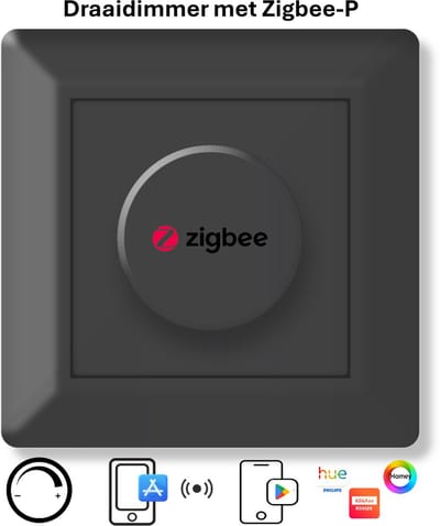 Freelux Draaiknop | Zigbee 3.0 | Led Dimmer | 230VAC - 250VA/1,1A | Signaal zwart mat gelakt