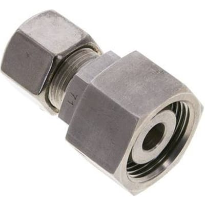 14S & 20S RVS Rechte Knelfitting Draaidoorvoer 250bar FKM O-ring en Afdichtconus ISO 8434-1