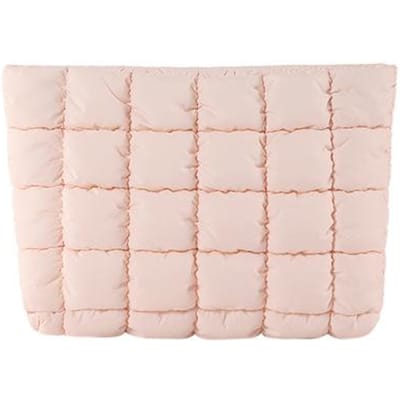 Dames Cosmetische Tas Katoen Gevoerd Gewatteerd Make-up Tas Grote Capaciteit Make-up Organizer Draagtas Effen Kleur Cosmetische Handtassen