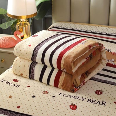 Couverture polaire corail épaisse et chaude en peluche, drap de lit en flanelle, pièce unique, hiver, simple, double, double face, polaire, couverture antidérapante 150X220cm