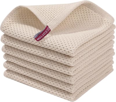 Daity Set van 6 - Keukendoekjes van puur katoen - superzacht - absorberend en sneldrogend - 30 x 30 cm