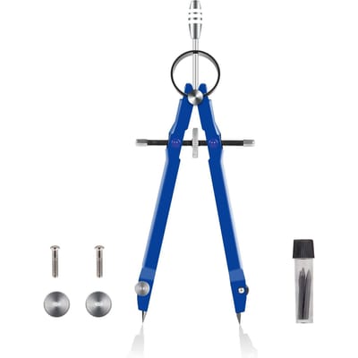 Boussole Professionnelle Kit de Boussole Géométrie avec Verrou Boussole Mathématique et de Précision Métal et Durable pour Précision Solide et Plane bleu