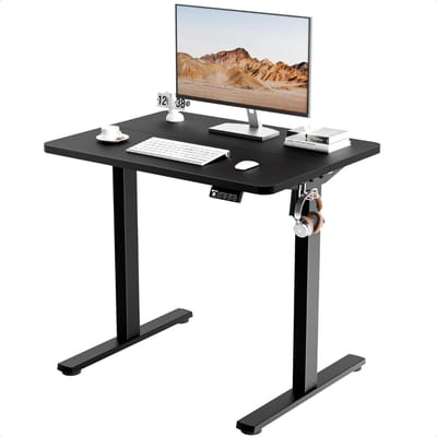 DailySupplies® Zit Sta Bureau Elektrisch - Verstelbaar Hoekbureau - Game Bureau -Zwart