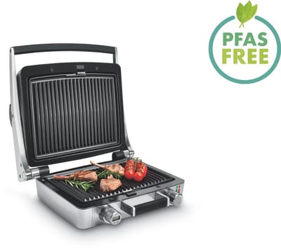 FRITEL Wafelijzer & Grill - WaffleTastic® CW 3627 - Combi Wafelmaker PFAS vrij - Wafelmachine & Contactgrill met Verwisselbare Platen - 1600W - Incl. 60' Timer - Zilvergrijs